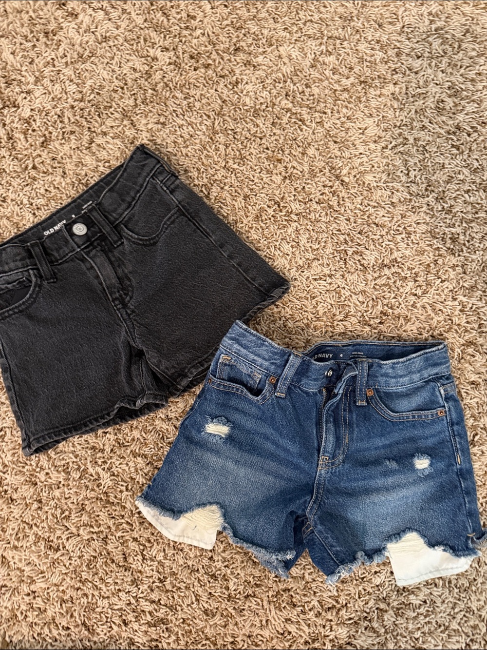 Old Navy Black and Blue Denim Short Set